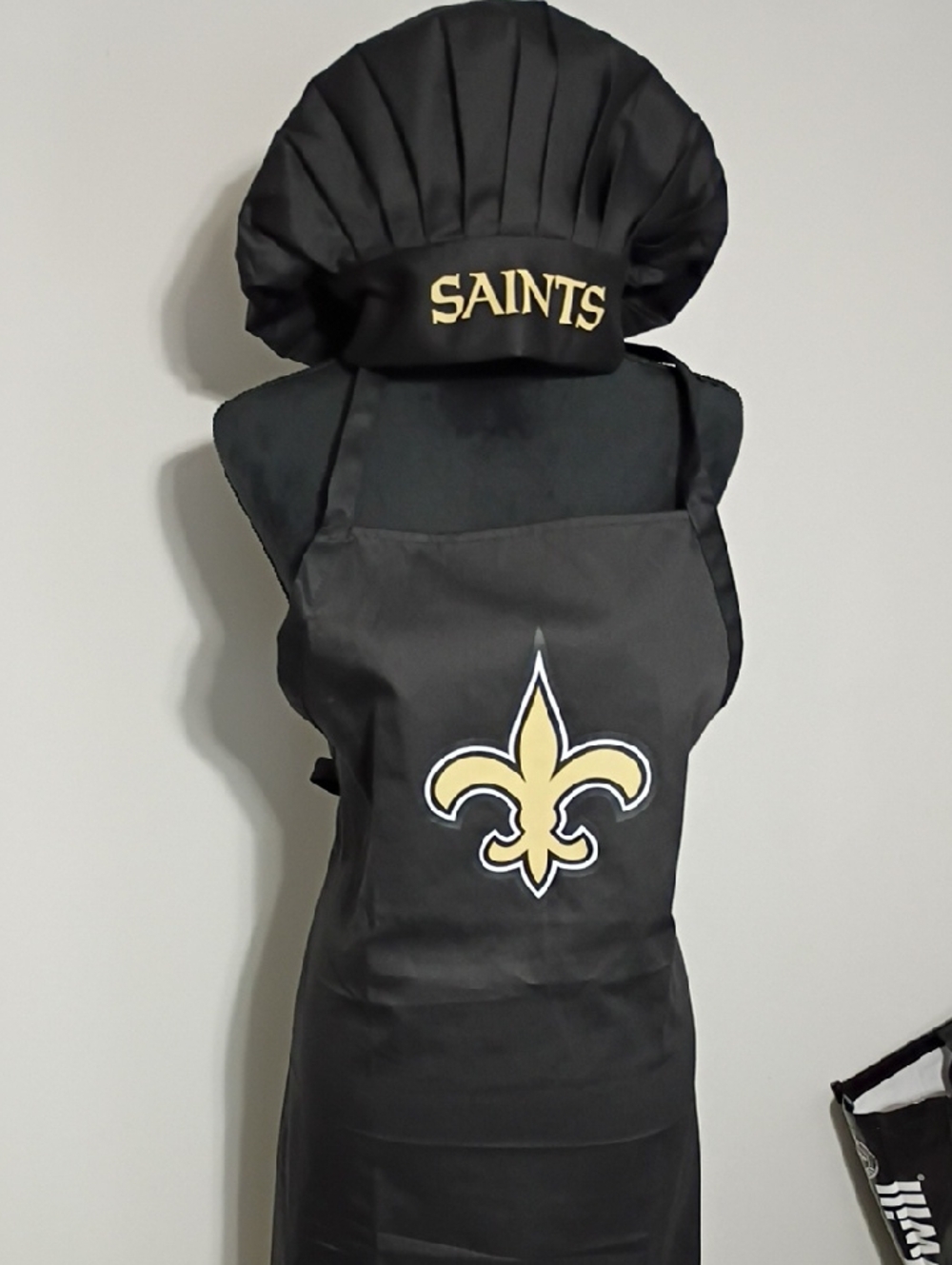 Black & Gold Chef Hat and Apron Set